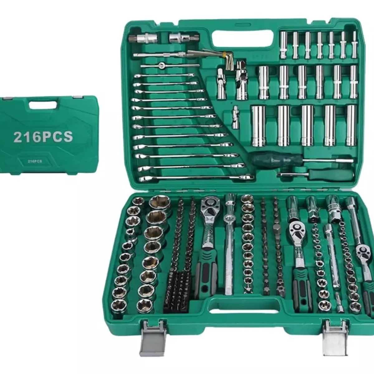 GENERICO - Caja De Herramientas Dados Y Llaves 216 Piezas Kit Completo