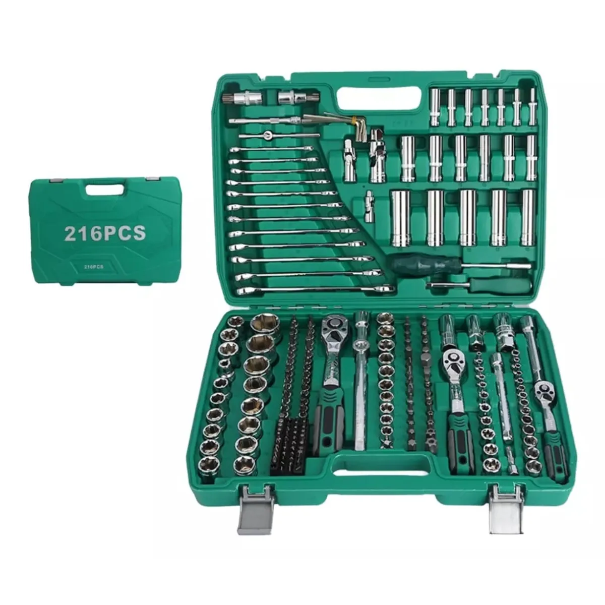 GENERICO - Caja De Herramientas Dados Y Llaves 216 Piezas Kit Completo