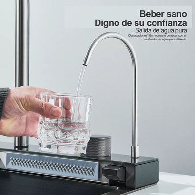 Imagen 2 del producto Combo Lavaplato Empotrado Cascada 80x45x22cm Pantalla Led