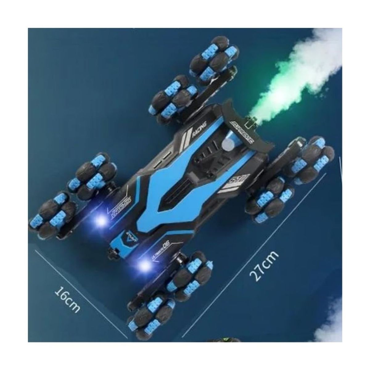 GENERICO - Auto con Control Remoto 360 de Acrobacias Azul Efecto Humo