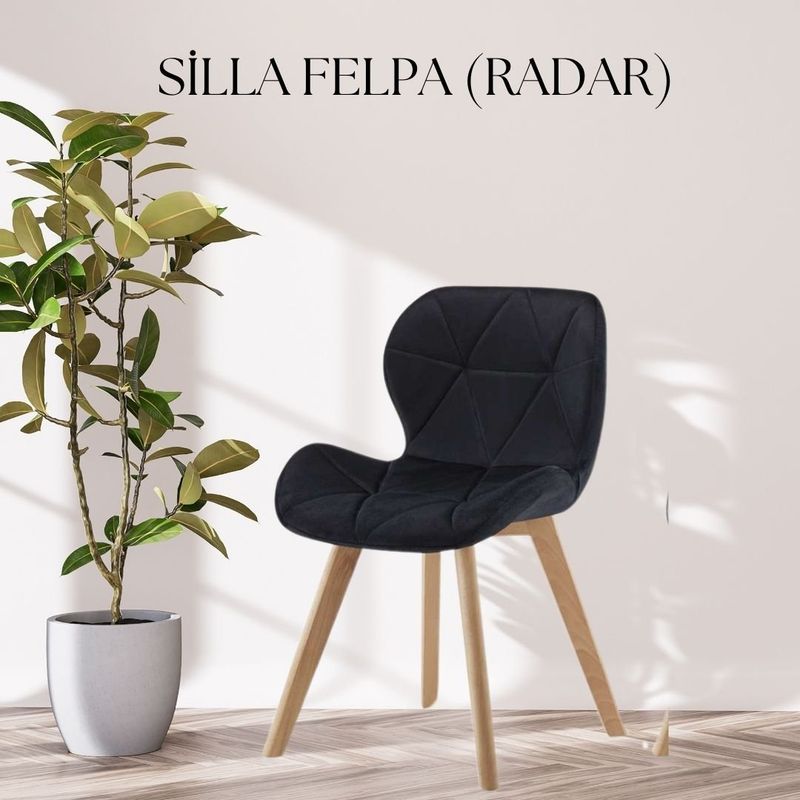 GENERICO - 6 SILLAS RADAR VELVET NEGRO