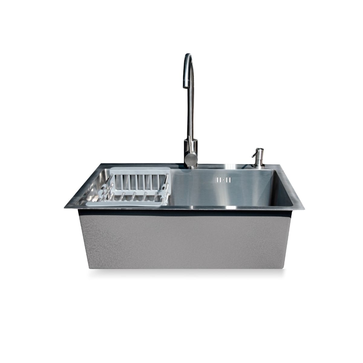 MODERN SPACE - Lavaplatos 75x45 Cm Plateado Rejilla +dispensador + Grifería