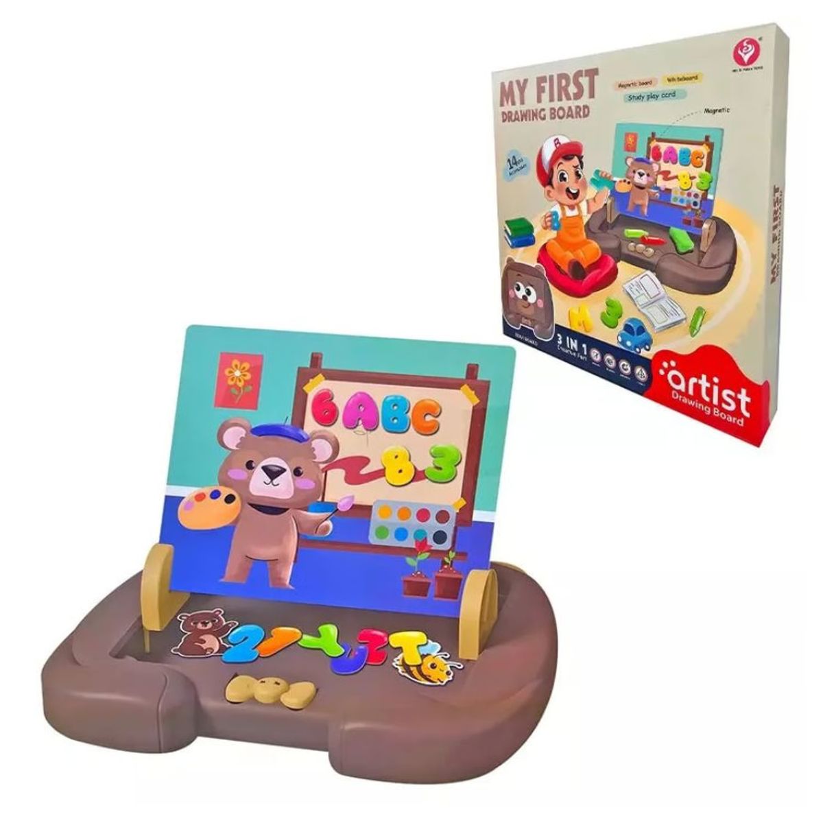 GENERICO - Pizarra Magnética Educativa De Osito Para Niños 14pcs