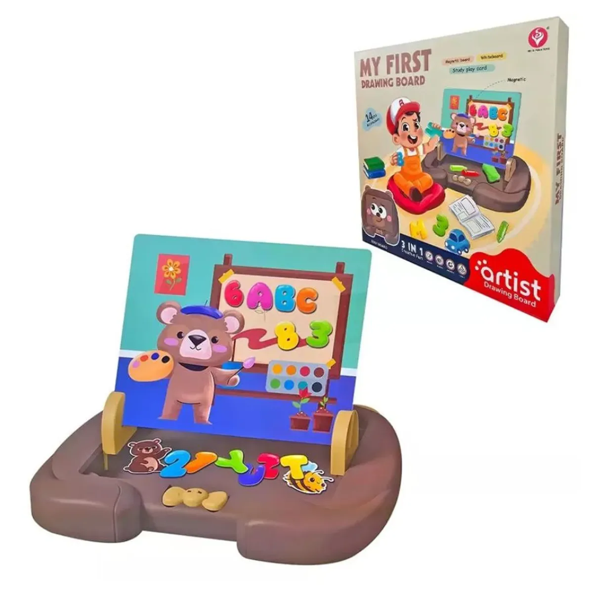 GENERICO - Pizarra Magnética Educativa De Osito Para Niños 14pcs