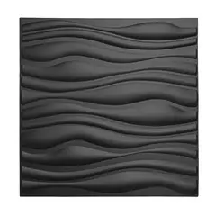 MERCAR RAY - Panel Decorativo 3D PVC Negro 4m² 16 paneles 50x50cm