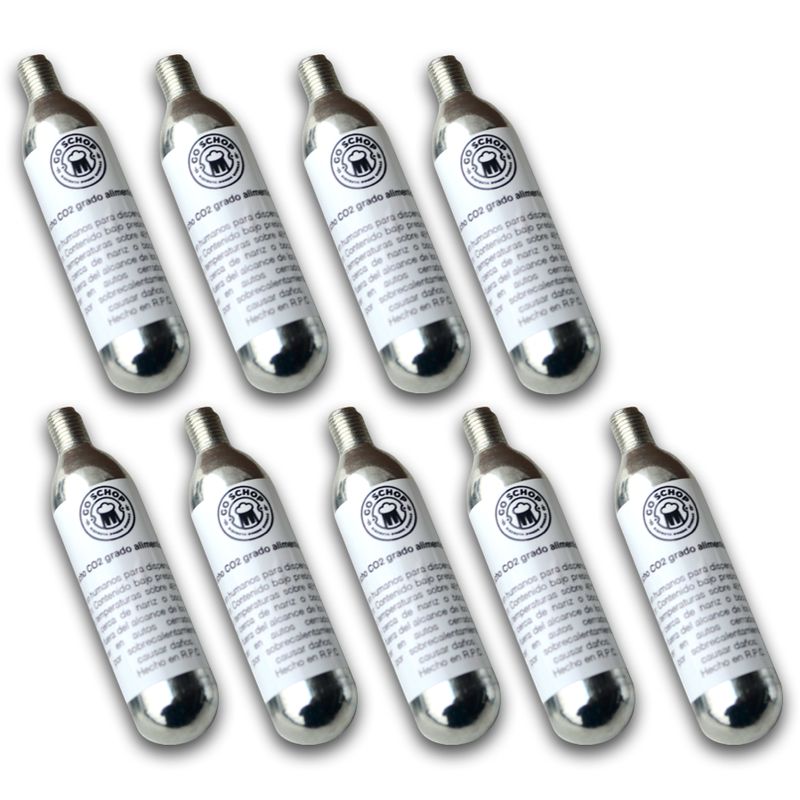 GOSCHOP - Pack 9 cartuchos de CO2 grado Alimenticio