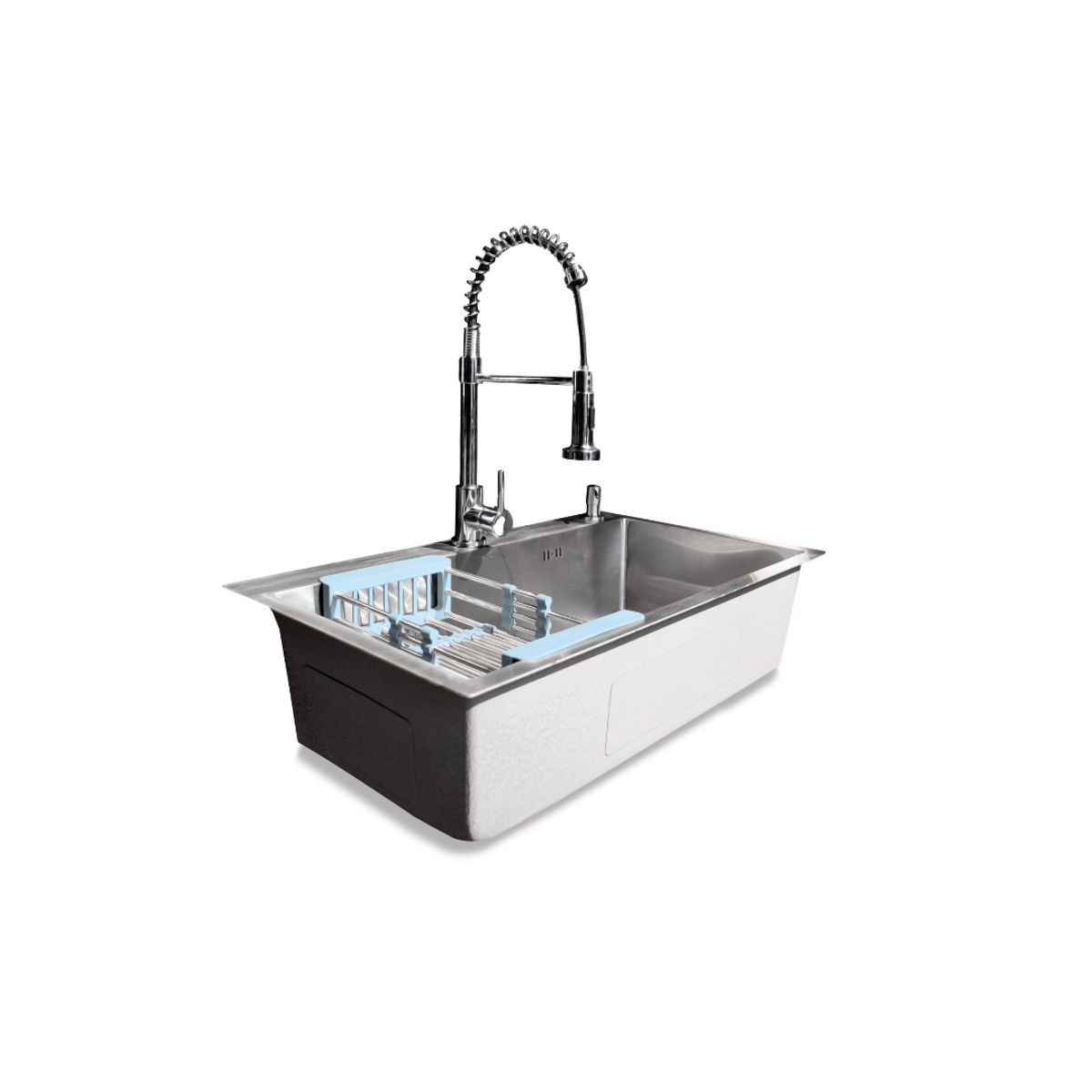 MODERN SPACE - Lavaplatos 75x45 Cm Plateado Rejilla + Dispensador + Llave