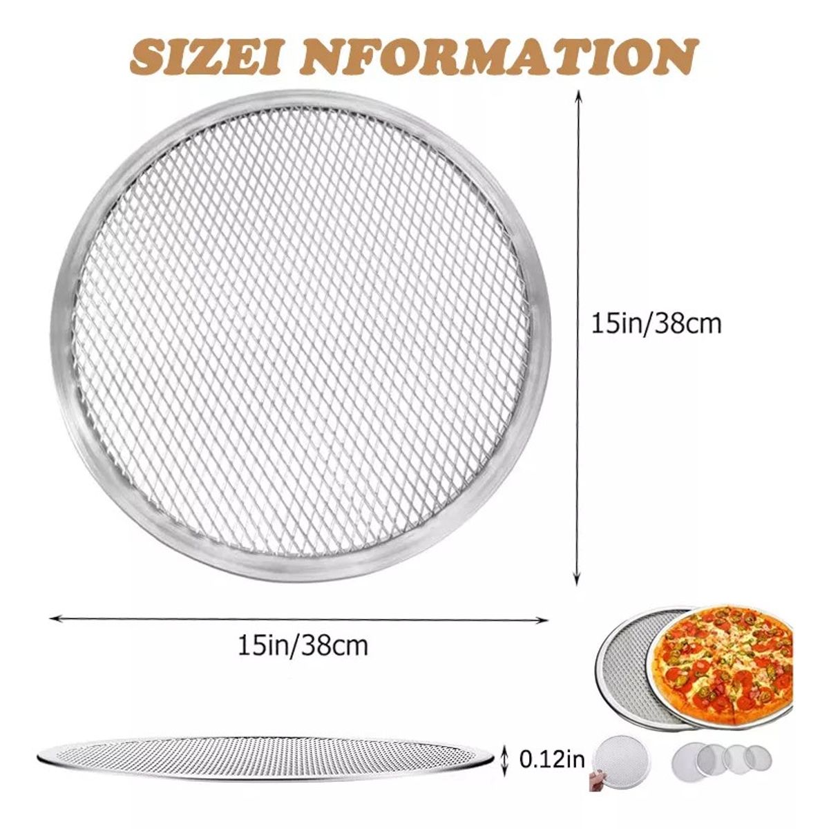KUANGYE - Rejilla 38cm Pizza Pack X 5und