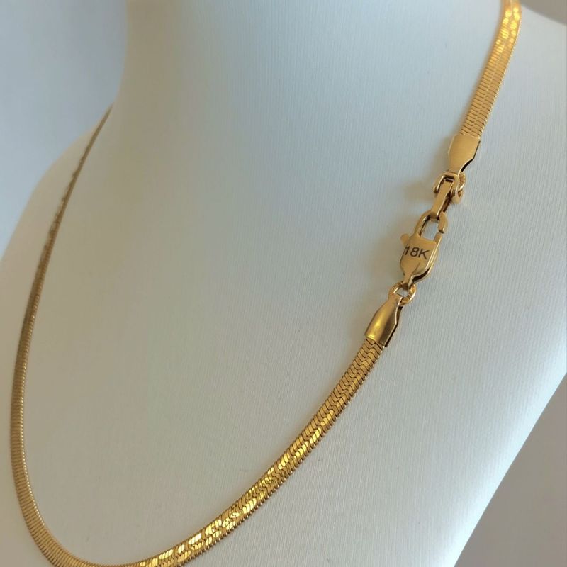GENERICO - Cadena ORO LAMINADO 18K Tejido SERPIENTE Diseño BOA