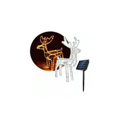 GENERICO - Reno Navideño Luz Led Solar Decorativo 120cm Amarillo