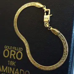 GENERICO - Pulsera ORO LAMINADO 18K Tejido SERPIENTE Diseño BOA