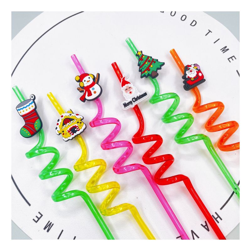 GENERICO - Set 10u Bombillas Navideñas Plástico Reutilizables Espiral
