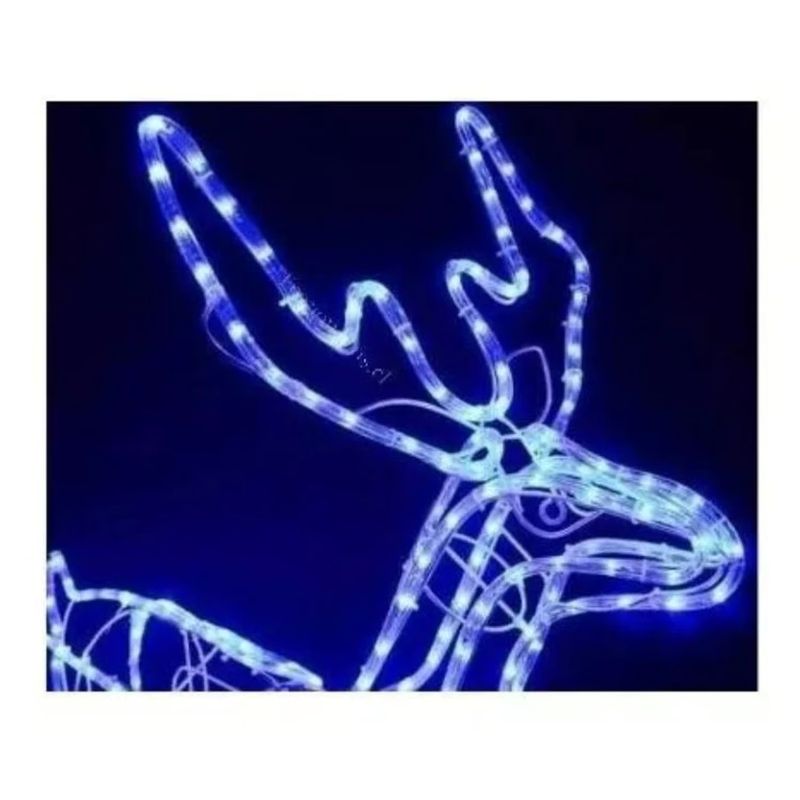 GENERICO - Reno Navideño Con Movimiento Y Luz Led 100cm Azul