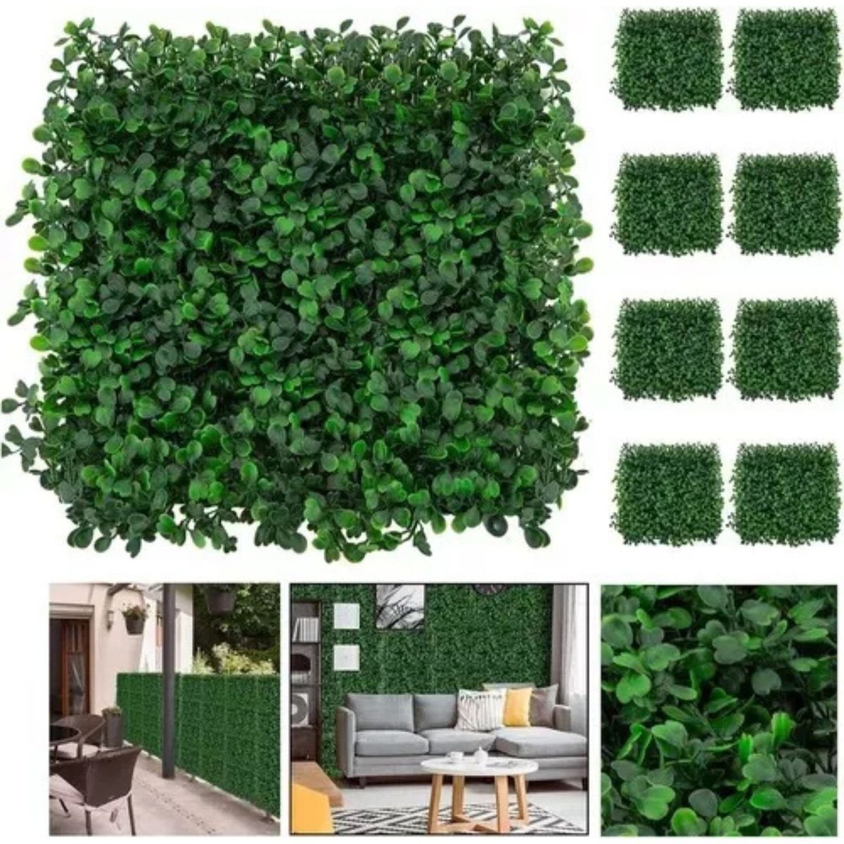 GENERICO - Pack 10 Pasto Palmeta Artificial Trebol Vetrical 60x40cm