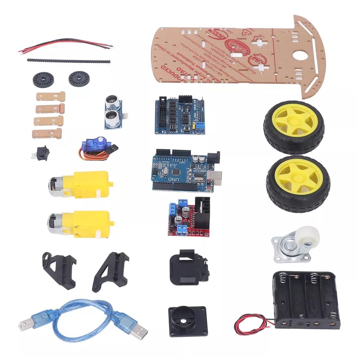 KUANGYE - Kit Chasis Completo Auto 2wd  Robot Arduino Compatible