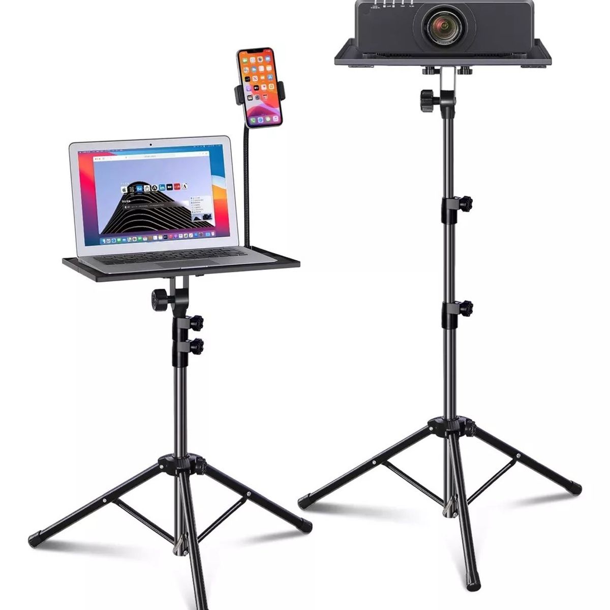 KUANGYE - Atril Trípode Notebook Ajustable Con Soporte Celular Y Mouse