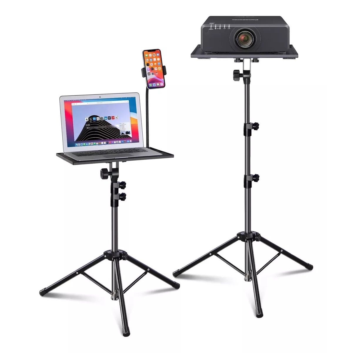 KUANGYE - Atril Trípode Notebook Ajustable Con Soporte Celular Y Mouse