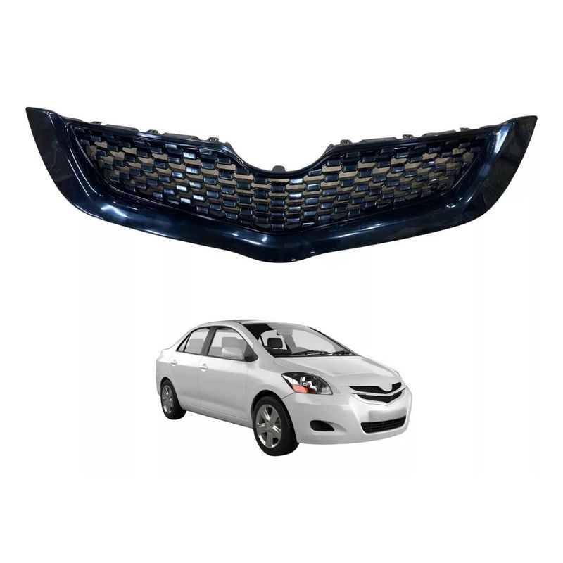 KUANGYE - Mascara Delantera Para Toyota Yaris 2010-2013 Negra