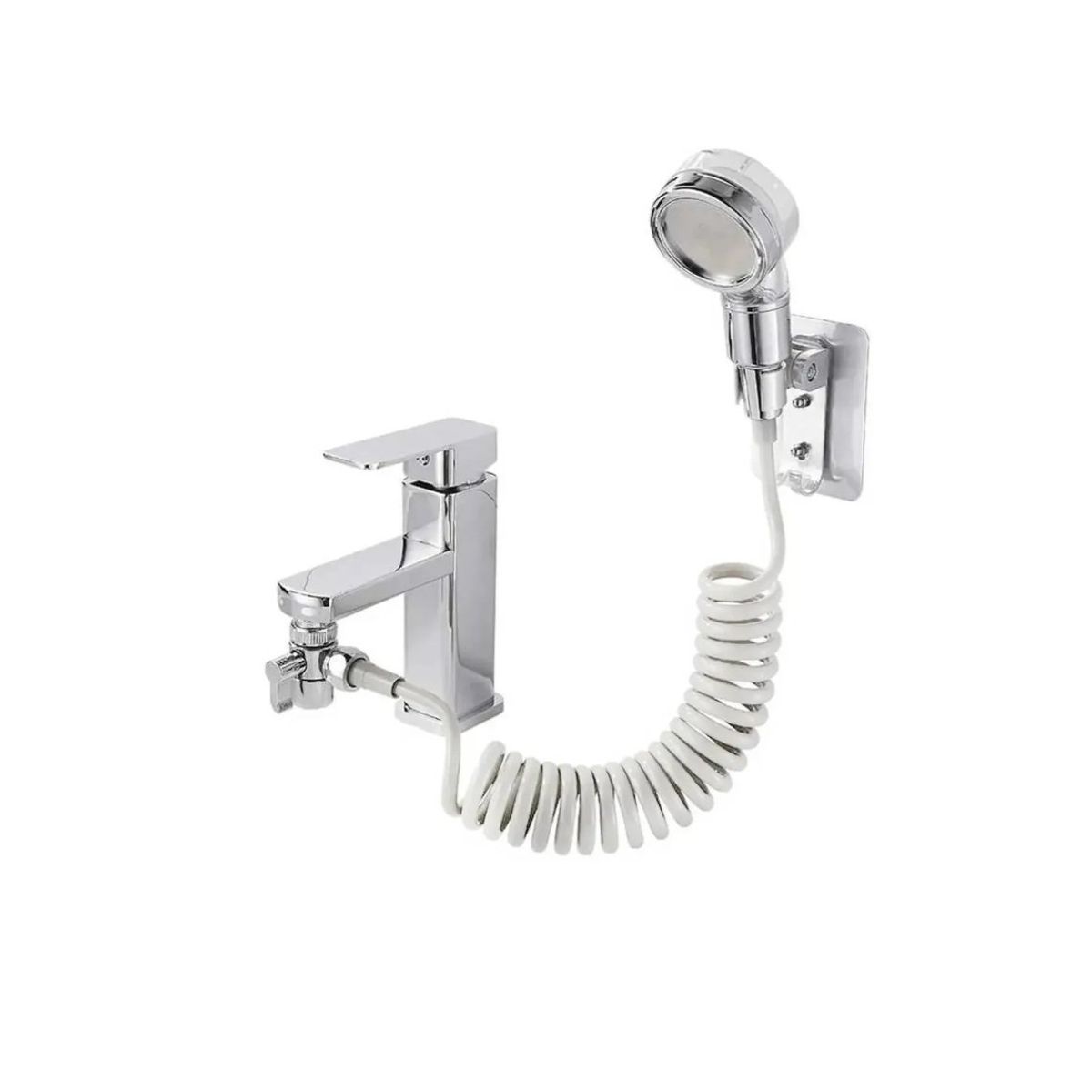 GENERICO - Cabezal Ducha Externo Lavamanos Grifo Monomando Gris