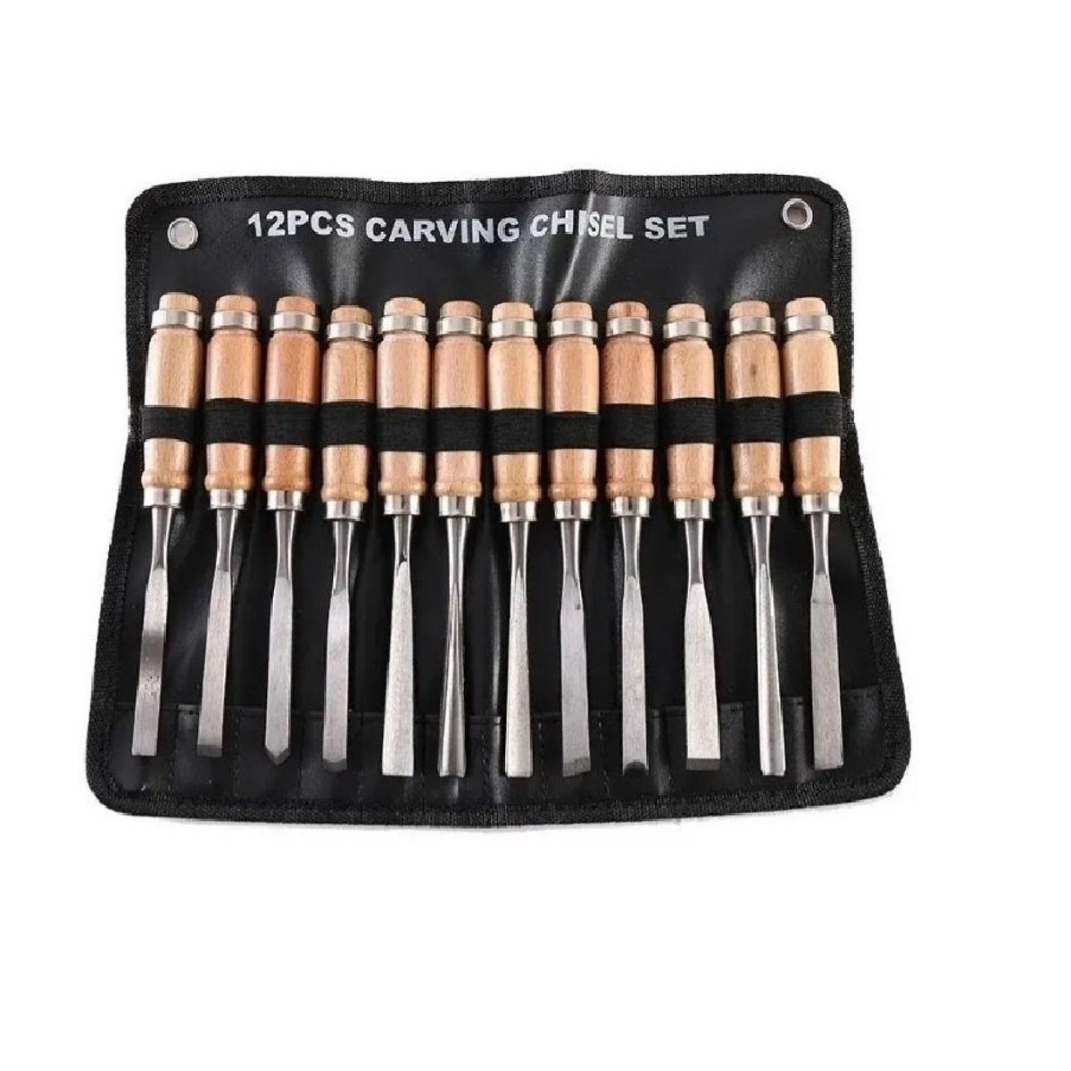 GENERICO - Juego De Cinceles Para Tallar Madera Gubia 12 Pcs Gris