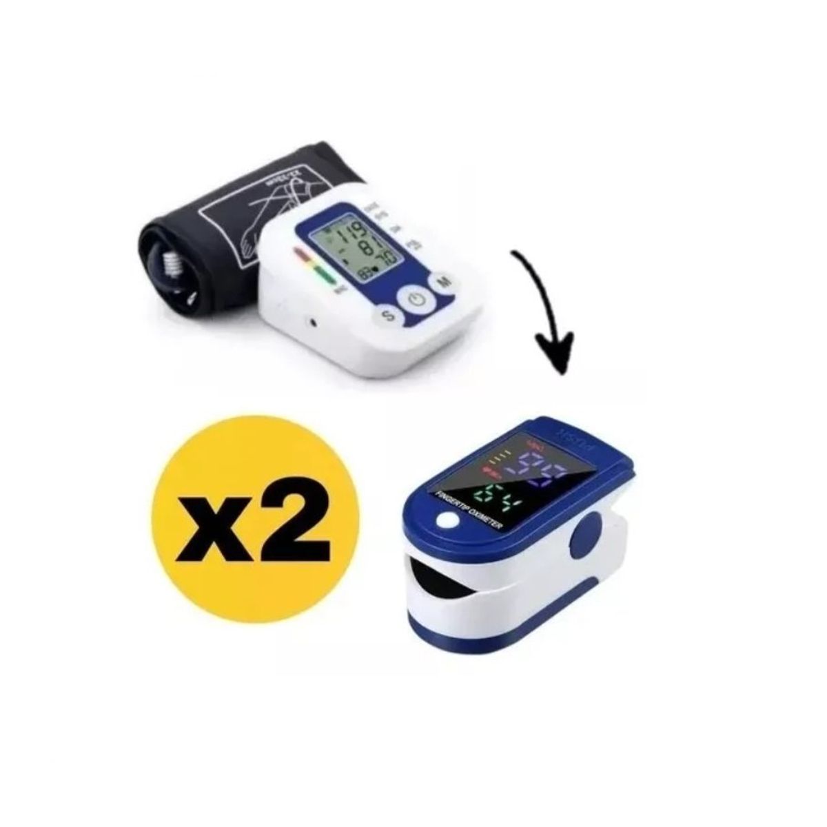 GENERICO - Kit Tensiómetro Y Oxímetro Toma Presión Y Saturómetro