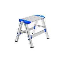 GENERICO - Escalera Banquito Plegable 1 Peldaño Aluminio 150 Kgs Acero