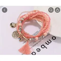GENERICO - Pulsera de Capas Múltiples Rosada
