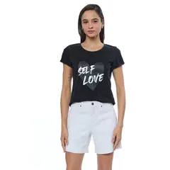 IO - Polera Manga Corta Negro Mujer