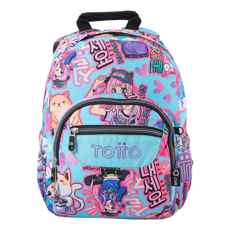 TOTTO - Totto Mochila Notebook Escolar Niña Impermeable Eco003