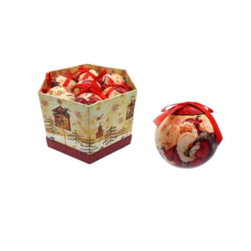 OEM - PACK 14 BAMBALINAS NAVIDEÑAS DISEÑO SANTA 8CM