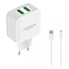 GENERICO - Cargador motomo doble Usb cable usb para micro T191