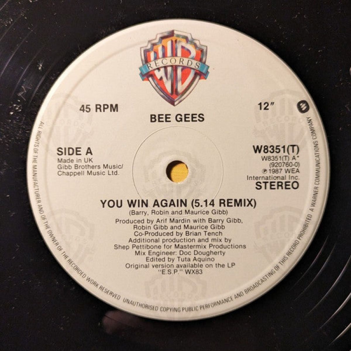 GENERICO - Bee Gees  You Win Again Vinilo usado  VG+ Default Title