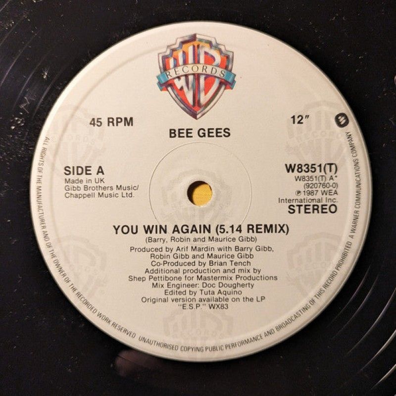 GENERICO - Bee Gees  You Win Again Vinilo usado  VG+ Default Title