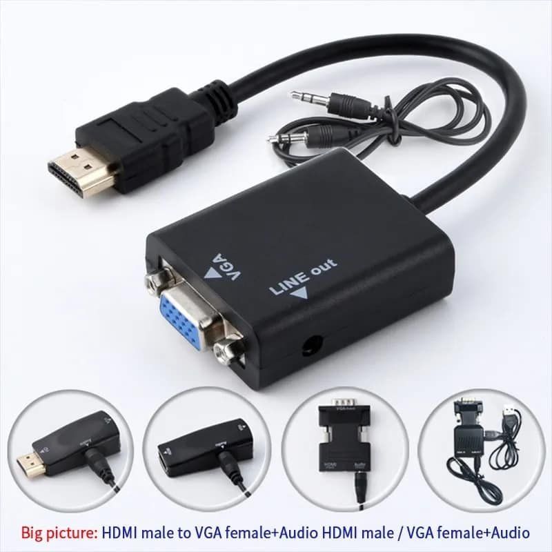 GENERICO - Hdmi macho a hembra Vga REPRODUCTOR DE ORDENADOR