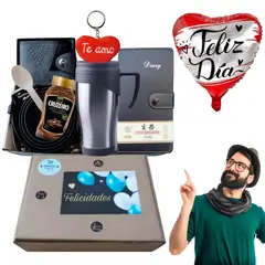 GENERICO - Set de regalo Tazón mug plástico con tomador + accesorios masculinos