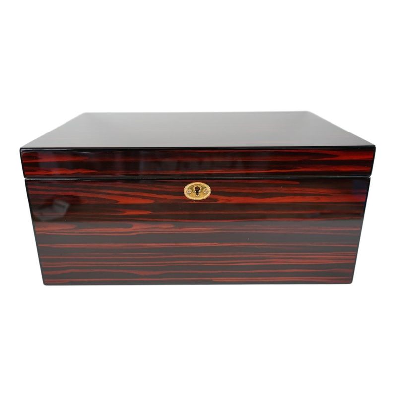GENERICO - CAJA HUMIDOR DE PUROS 2 NIVELES MADERA DE CEDRO + HIGROMETRO
