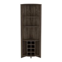 Bar Esquinero 8 Botelleros Y Portacopas Fm-002O - Cafe Oscuro