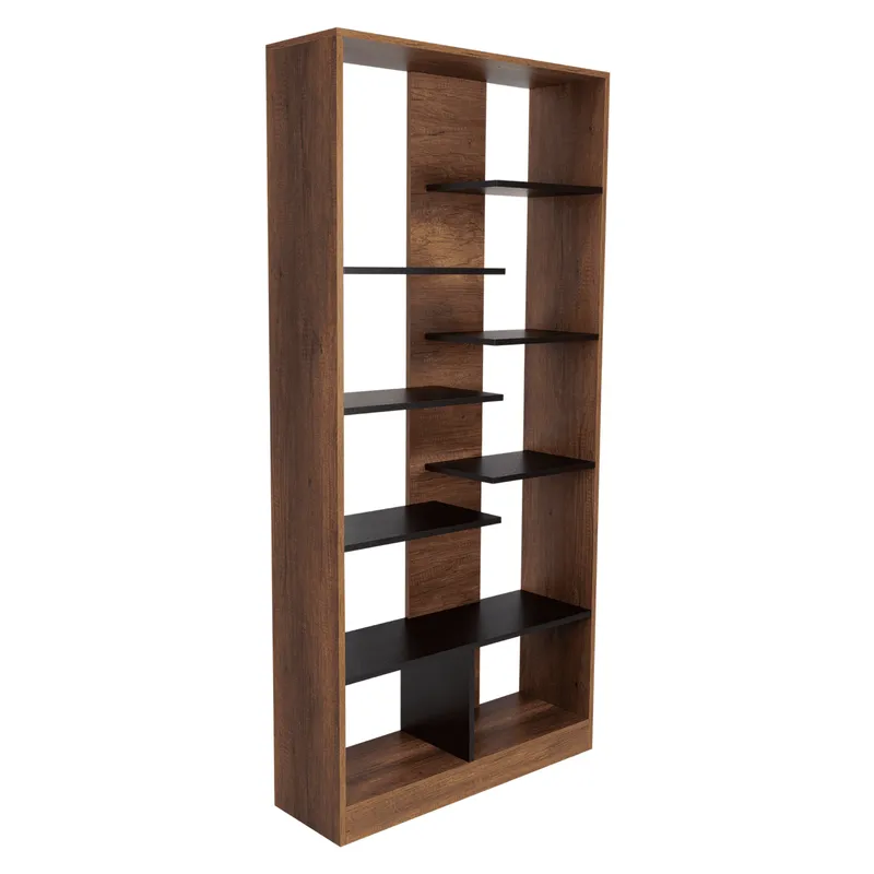 FMFURNITURE - Biblioteca Fm-003C - Cafe Oscuro Y Negro