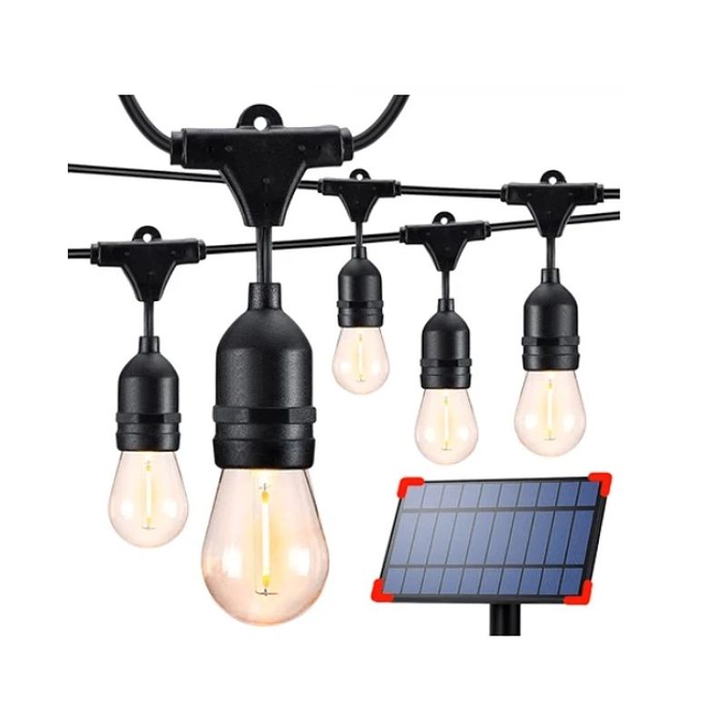 GENERICO - Guirnalda Solar 10 Ampolleta Led Calida 5 Metros