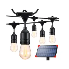 GENERICO - Guirnalda Solar 10 Ampolleta Led Calida 5 Metros