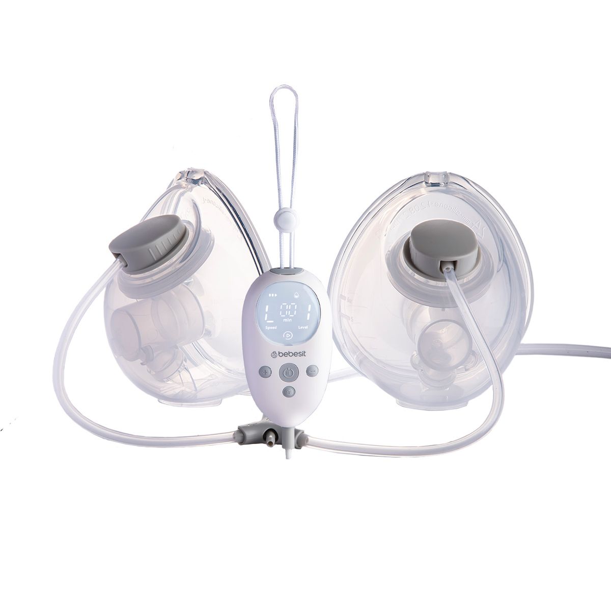 BEBESIT - Extractor Leche Eléctrico Doble Manos Libres + 10 Bolsas