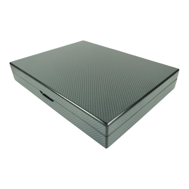 GENERICO - CAJA HUMIDOR DE PUROS MADERA CAOBA - CARBON