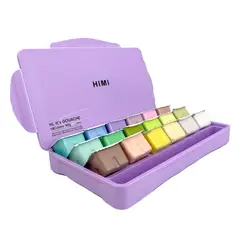 HIMI - SET GOUACHE PASTEL 18 COLORES / 30GR ESTUCHE MORADO