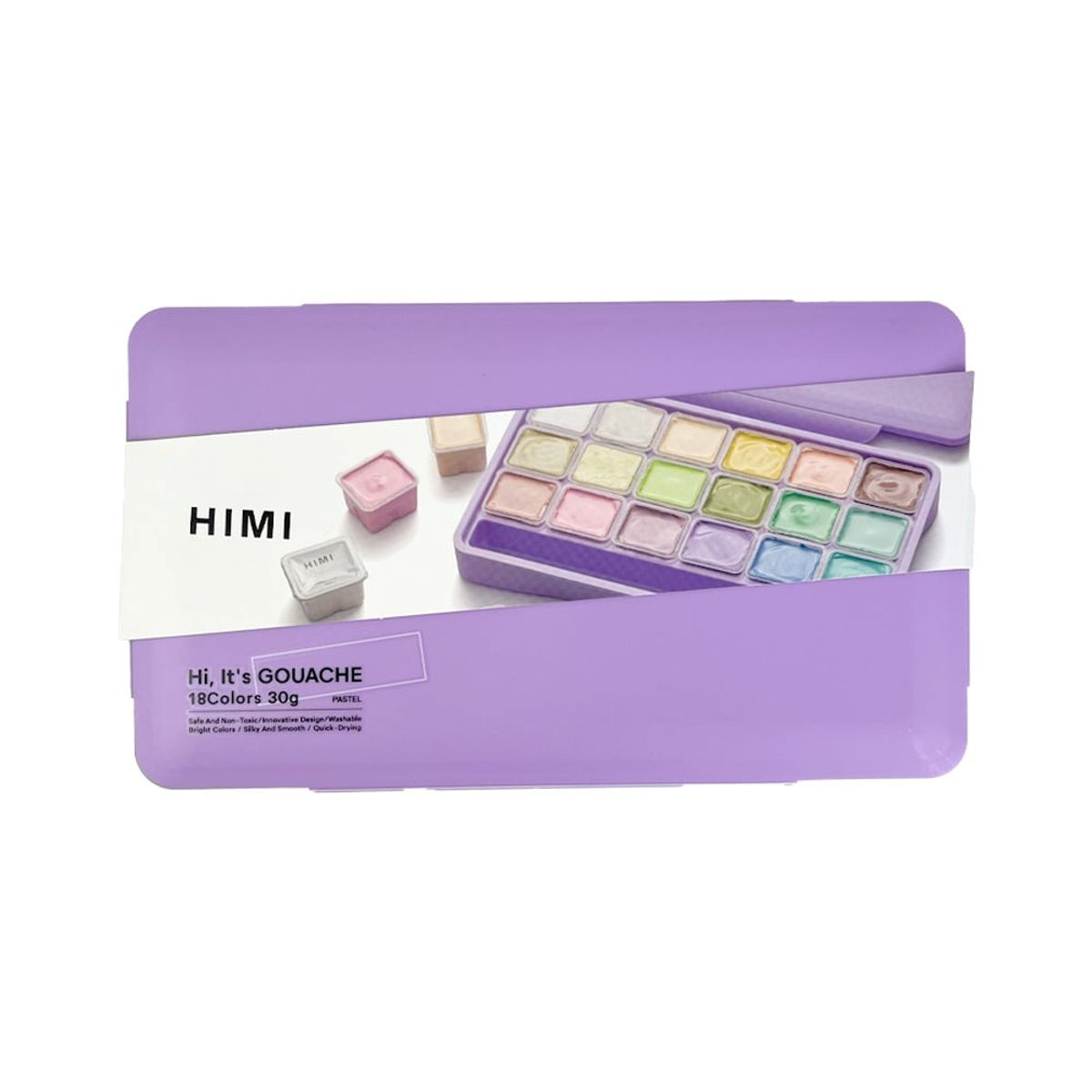 HIMI - HIMI SET GOUACHE PASTEL 18 COLORES / 30GR ESTUCHE MORADO