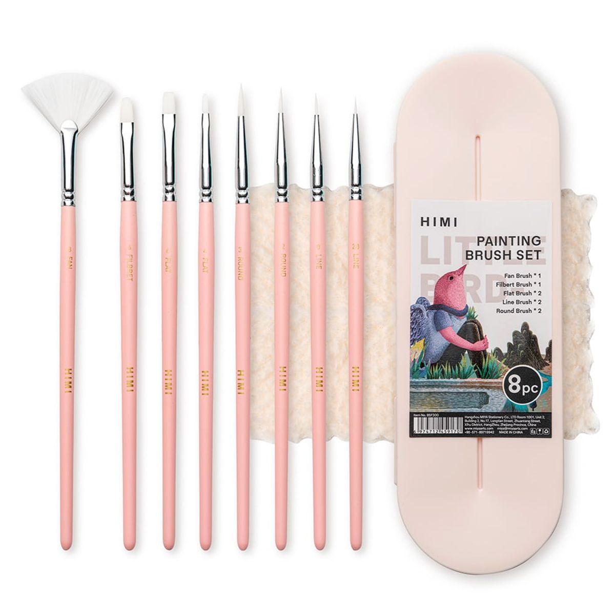 HIMI - HIMI SET DE 8 PINCELES MULTIFORMA ROSADO