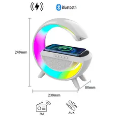 GENERICO - Cargador Inalambrico Parlante Bluetooth Lampara Usb Radio Color Blanco