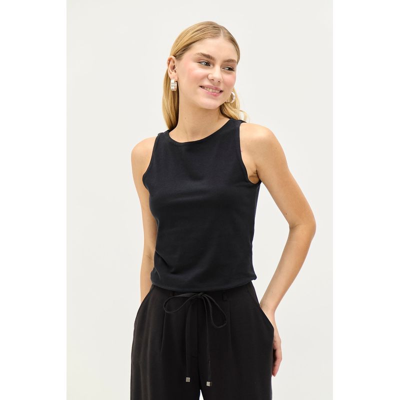 IO - Polera Sin Mangas Negro Mujer Io