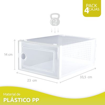 Imagen 2 del producto Caja Organizadora De Zapatos Apilables Set 4 Unidades