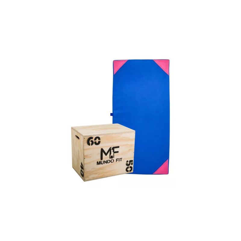 GENERICO - Cajón Pliométrico 50x60cm + Colchoneta Oxford 150x50x5cm Gym