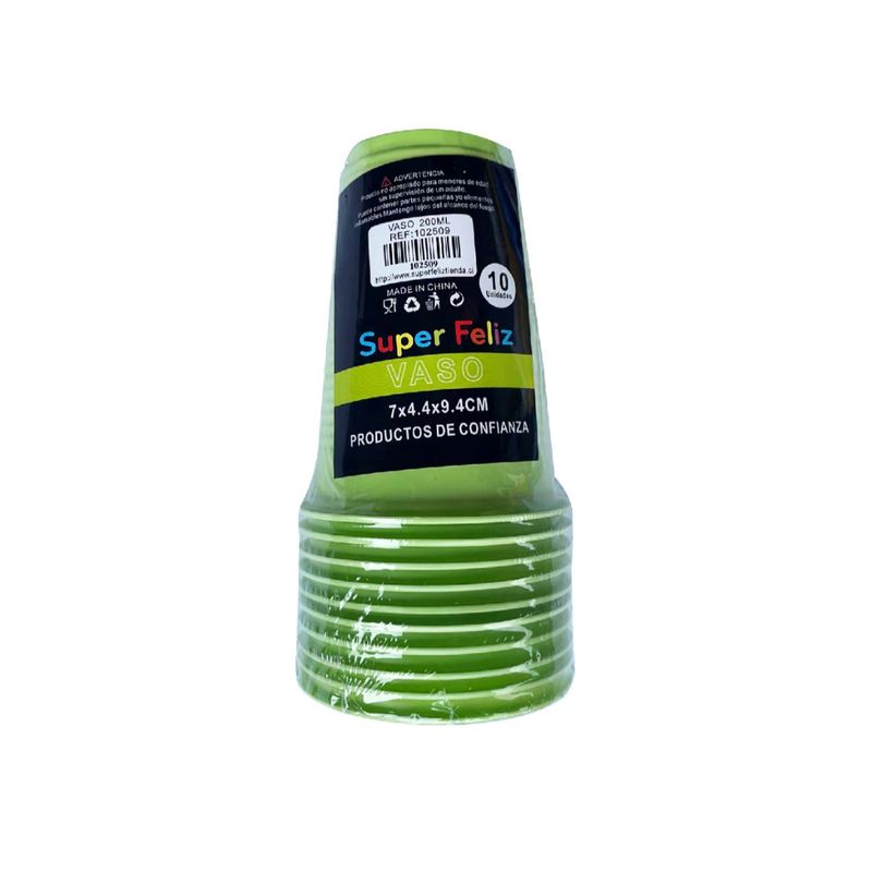 GENERICO - VASOS PARA CUMPLEAÑOS VERDE